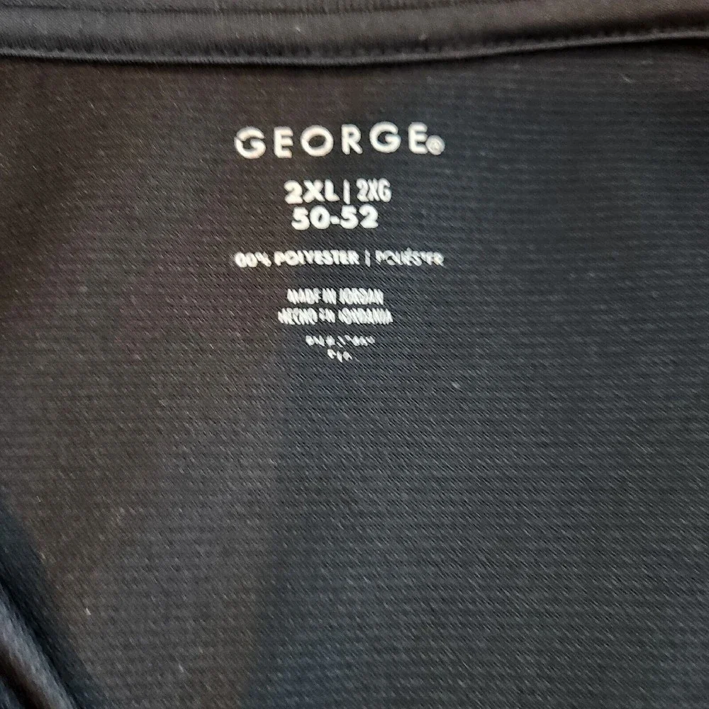 GEORGE Polo Mens Short Sleeve Top Shirt‎ Mens Black 2XL Golf Activewear Big